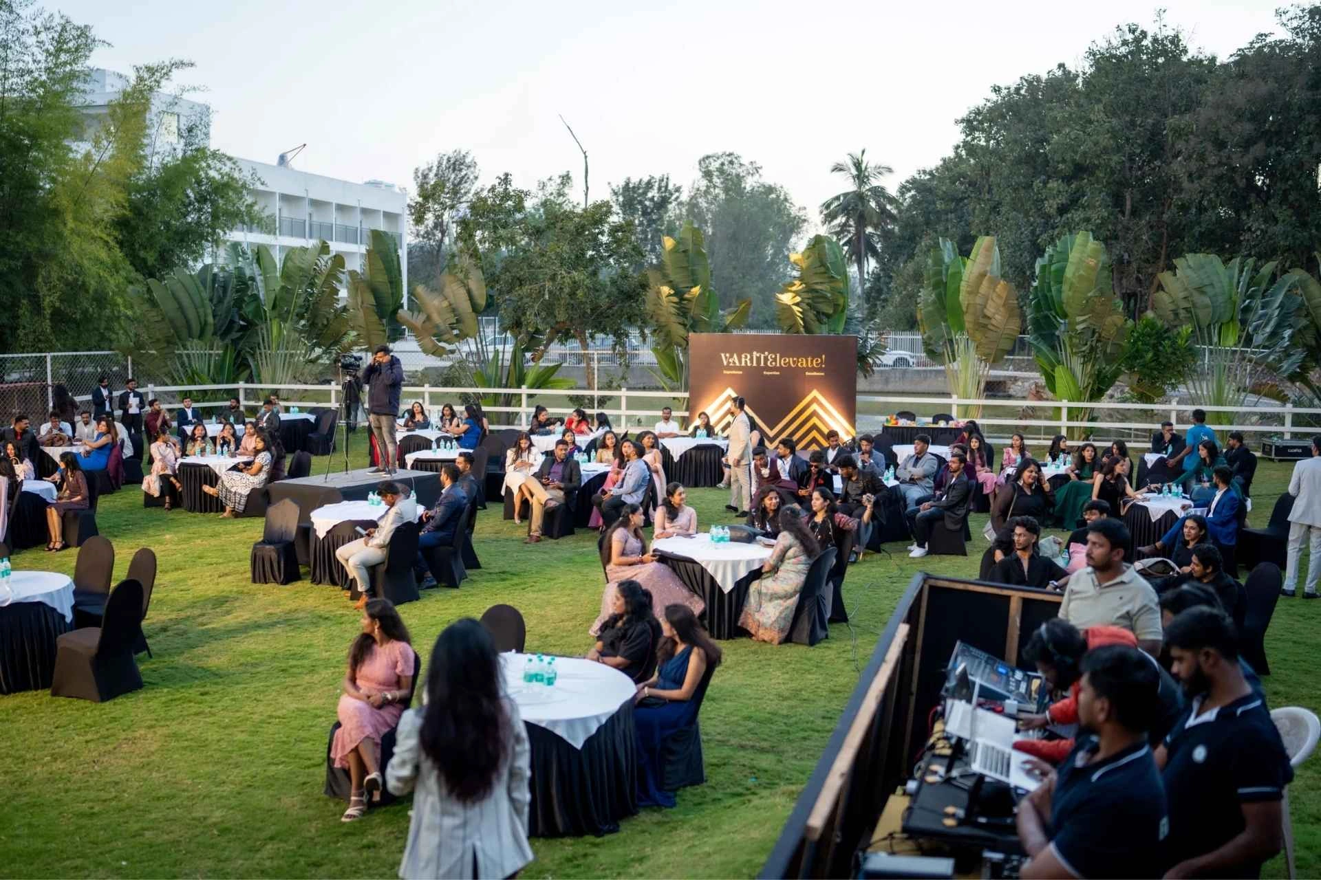 Outdoor wedding celebration lawns at Meridian