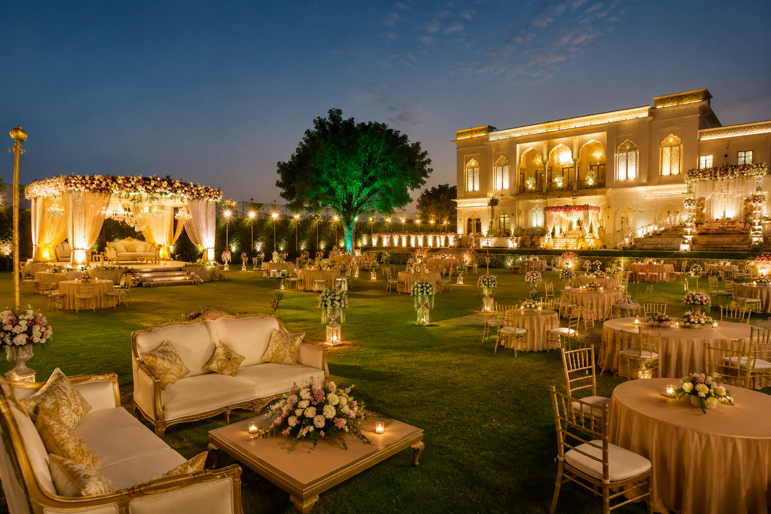 Guests arriving on the lawns
