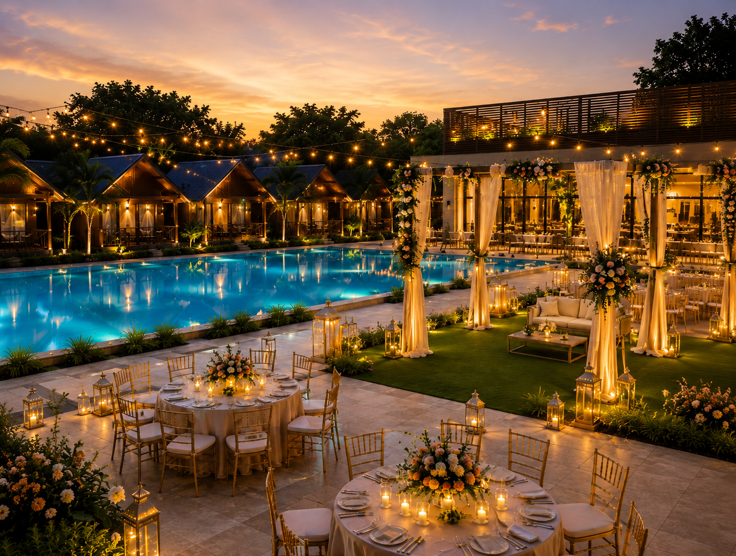 Lakeside ceremony setting