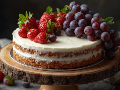 Strawberry and Grapes Cake_